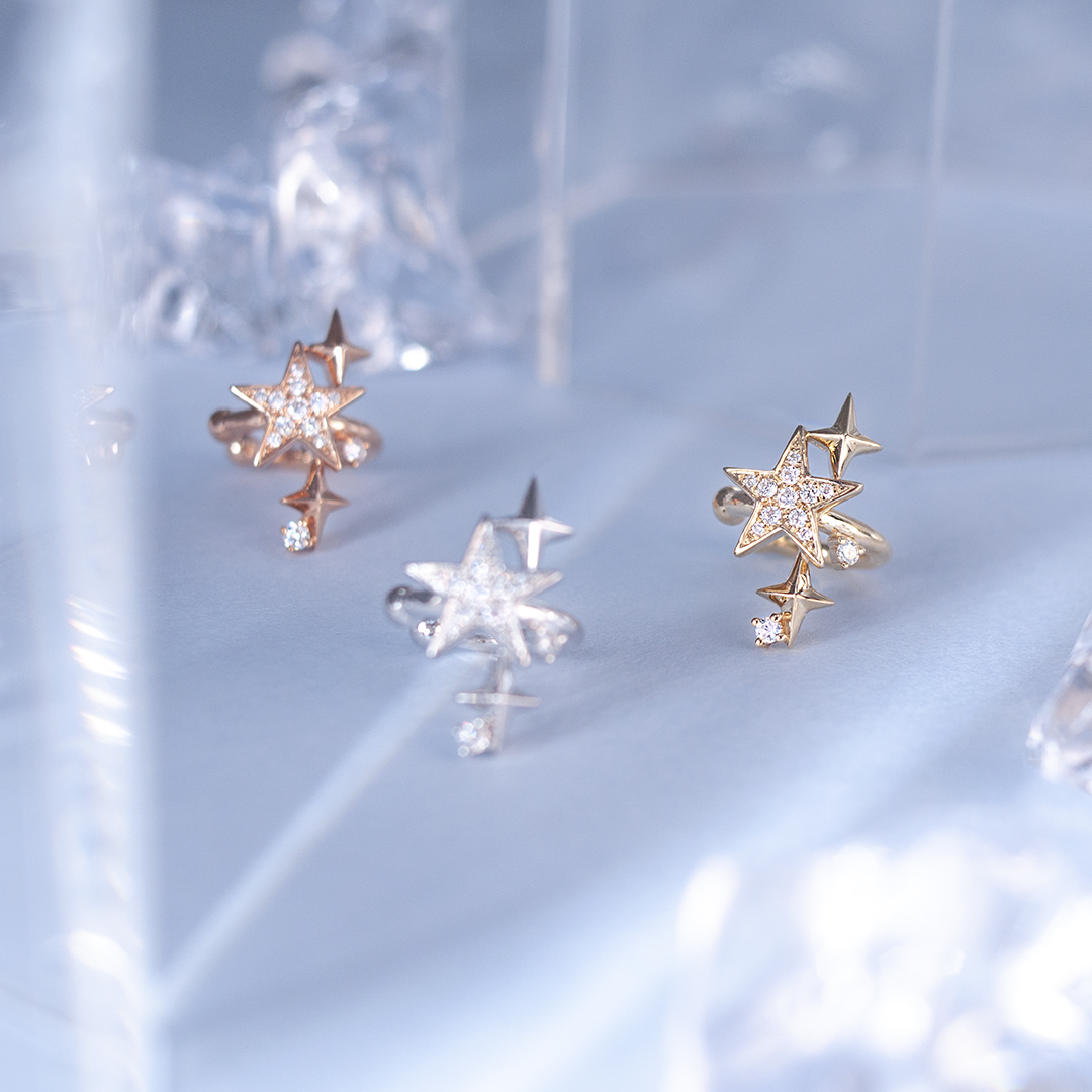 Stars diamond ear cuff
